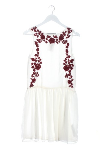 ZARA BASIC Abito estivo Donna Abito Taglia IT 38 bianco-rosso elegante