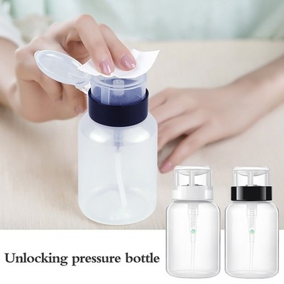 Nail Polish Remover Bottle UV Gel Press Bottle Nail Art Clean Empty Pump Liqu-YH