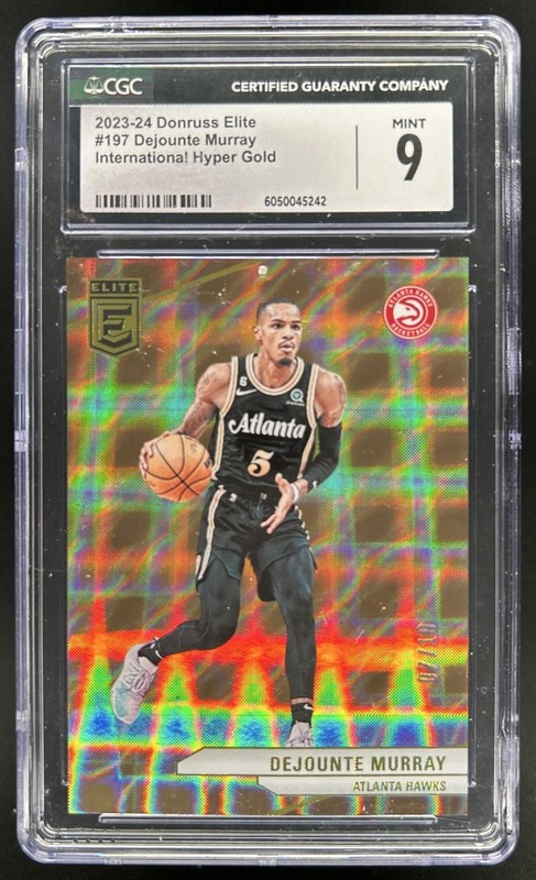 2023-24 Panini Donruss Elite Dejounte Murray International Hyper Gold #/10 CGC 9