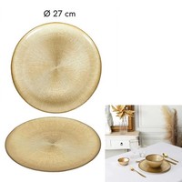 Goldene Glasplatte 27 Cm Home Deco Factory KA6136 - Elegant, Leicht Zu Reinigen