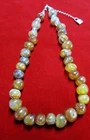 Antique Indo-Tibetan Sulemani Yellow Agate Mala Necklace Rare Old Prayer Beads