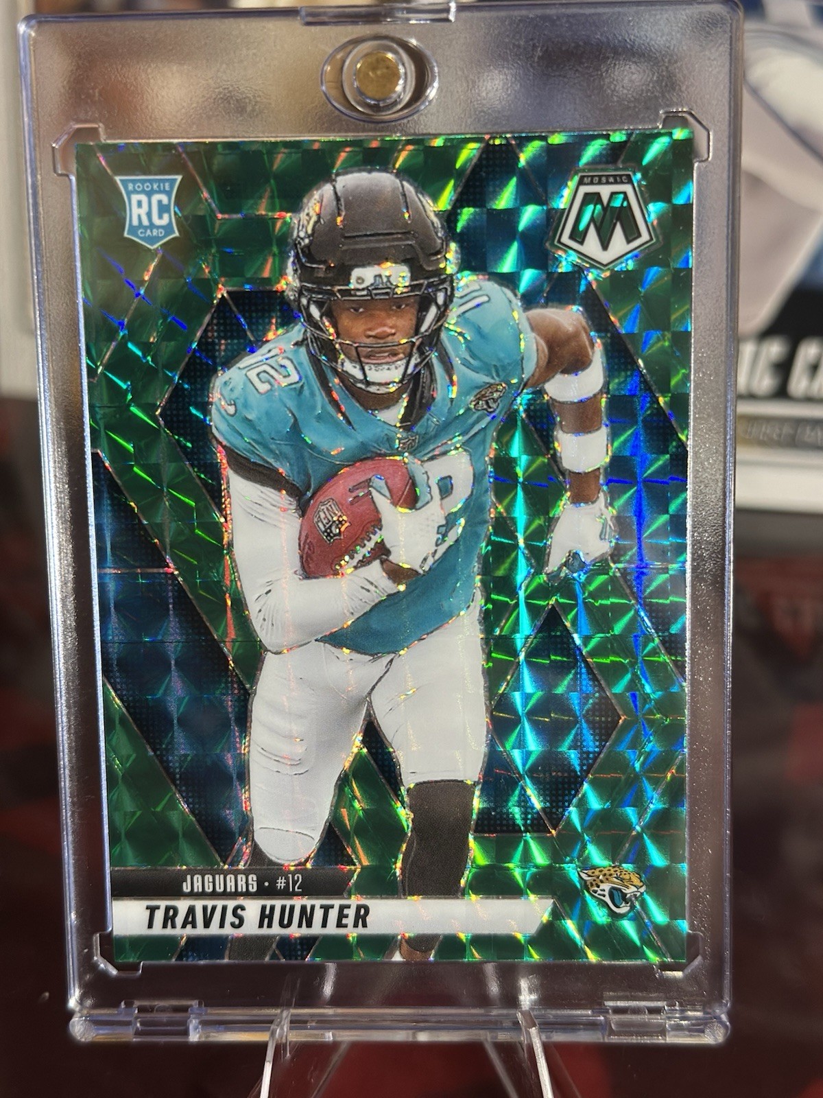 2025 Panini Mosaic - Rookies Travis Hunter #301 Green Mosaic Prizm (RC)