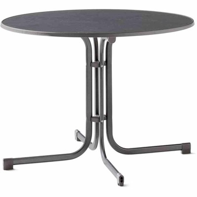 SIEGER Boulevard-Klapptisch, Ø 100 cm, eisengrau Gestell aus Stahl in eisengr...