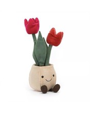 Jellycat New Amuseable Tulip Pot Retired Collectible Plush Dust Bag Christmas—