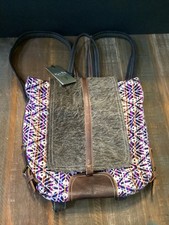 New myra vibrant backpack bag canvas and cowhide backpack