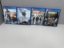PS4 Game Lot of 4 Battlefield 4 Star Wars Battlefront The Division CoD WWII