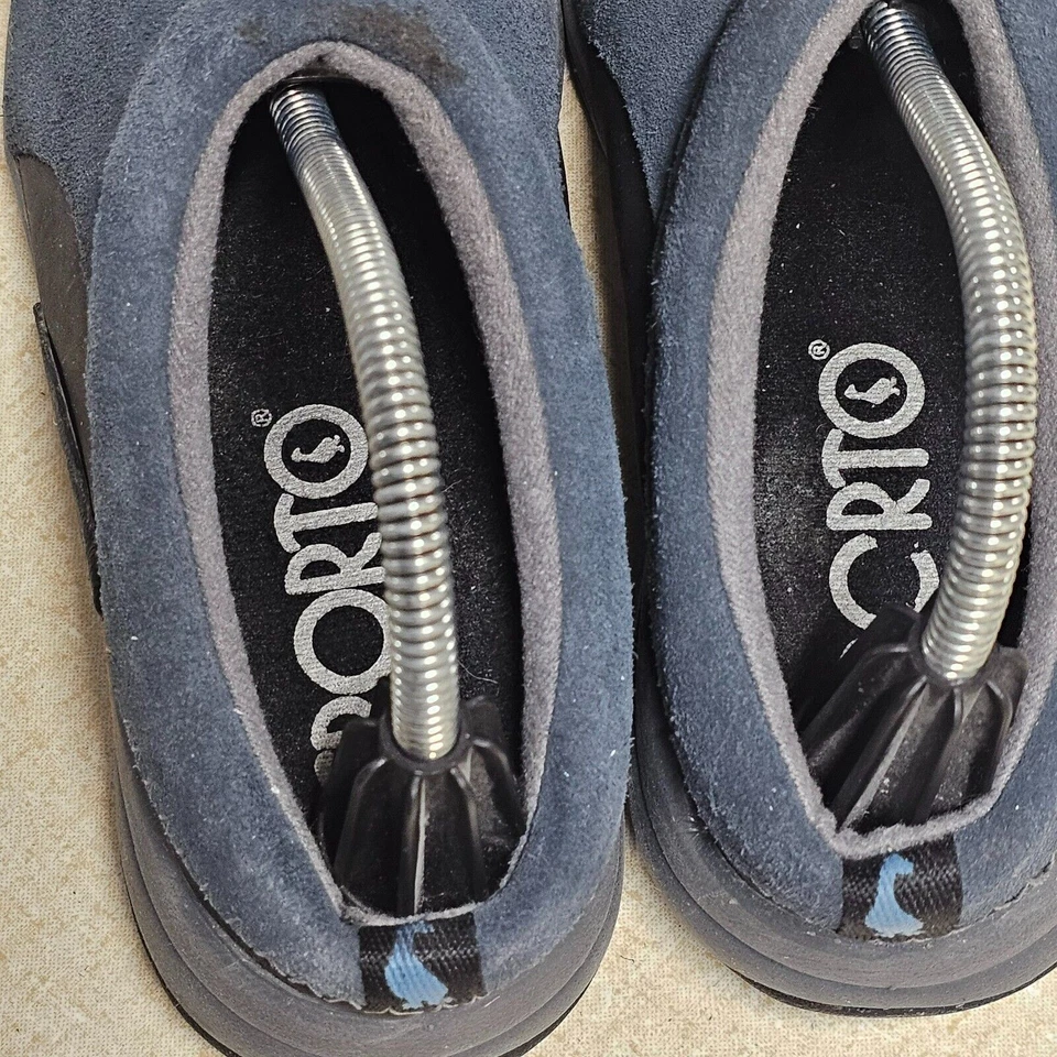 Zuecos Sporto para mujer de cuero azul gamuza talla 6,5 M zapatos informales cómodos sin cordones Foto 4 de 4