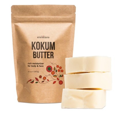 Raw Kokum Butter Unrefined - Body Butter Bar for Soap Making and DIY Lotion, ...