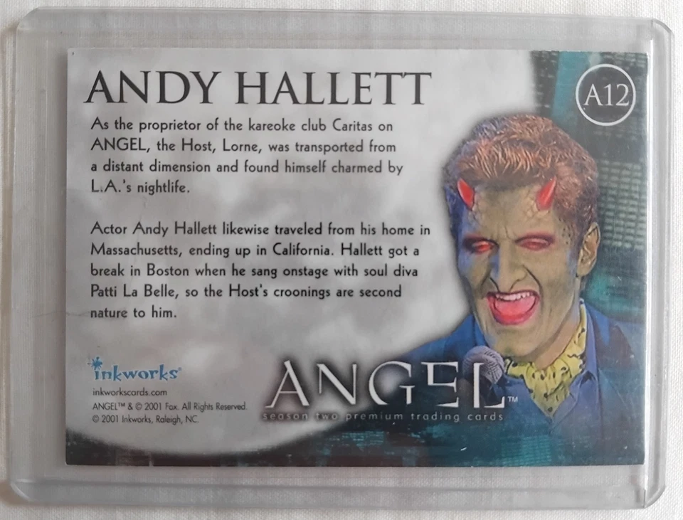 Andy Hallett The Host Angel autograph trading card Inkworks 2001 - Image 2 of 2