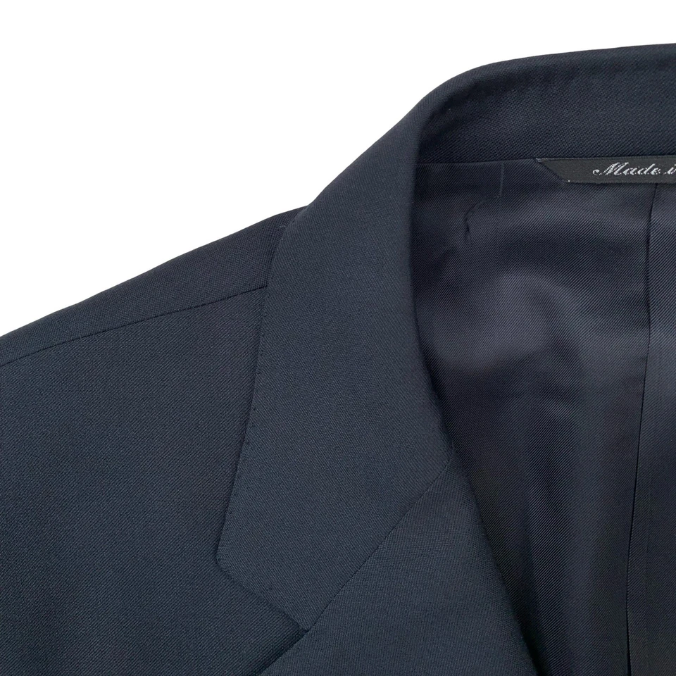 Blazer de lana azul marino liso para hombre 42 S Canali "etiqueta azul" hecho en Italia Foto 3 de 4