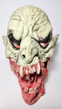 Vintage Halloween Latex Mask Scary Creepy Horrifying Bald Creature Bloody Mouth