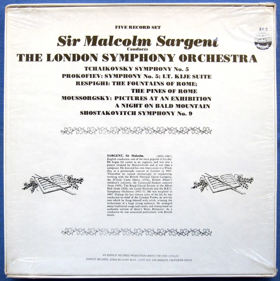 5-LP BOX * SARGENT LSO Tchaikovsky Prokofiev Mussorgsky Respighi + Everest * NEW - Image 2 of 4