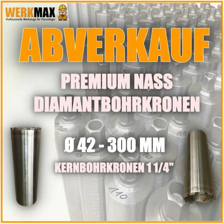 Tazza Diamantata Premium Nass-Trocken Punta da Trapano 42 - 300 MM Corona per - Immagine 2 di 4