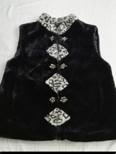 Hey Ma Hong Sue Size Large Faux Fur Vest Pockets Lined In Fabric Zipper Front