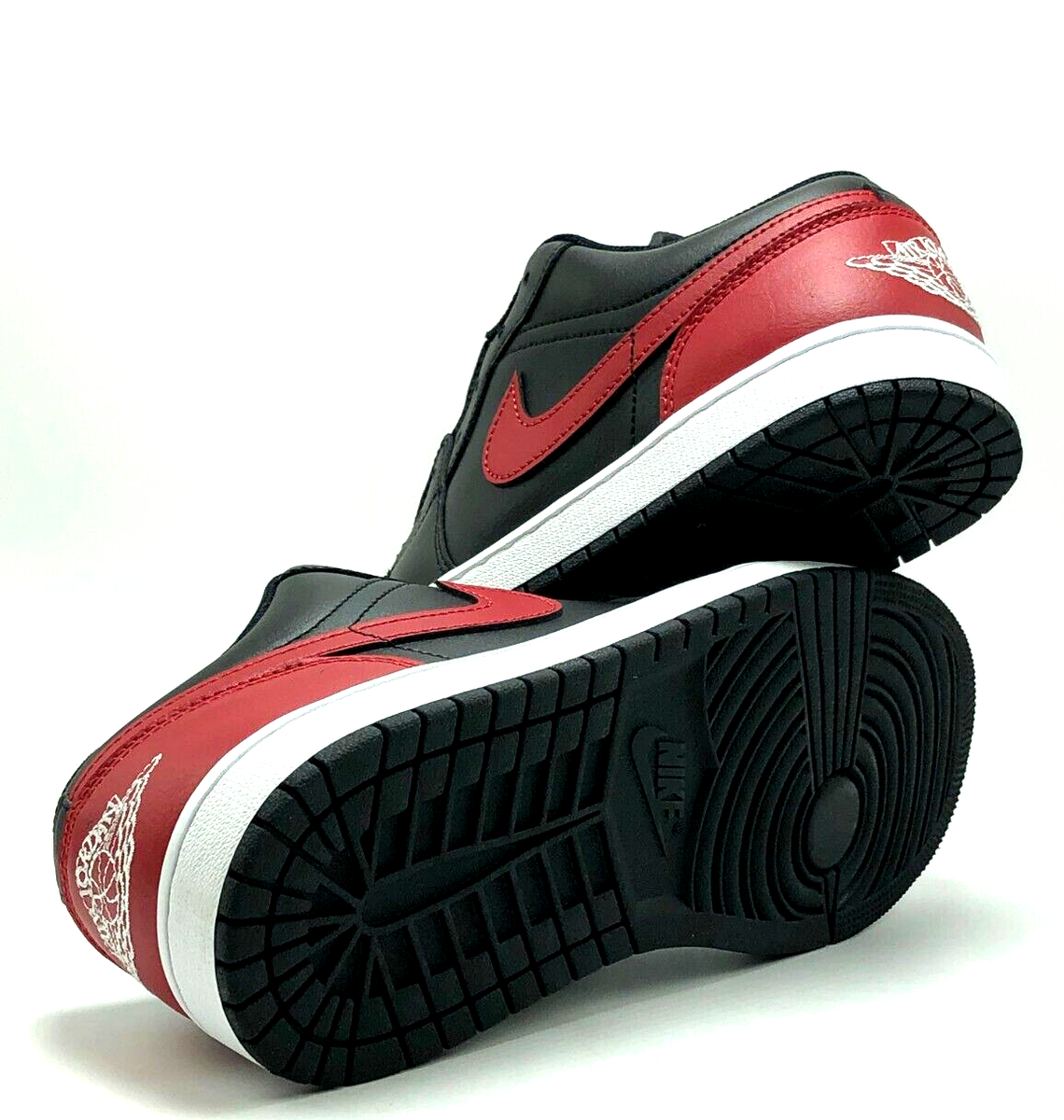 NEW* Men NIKE AIR JORDAN 1 LOW BLACK/SUMMIT WHITE-VARSITY RED