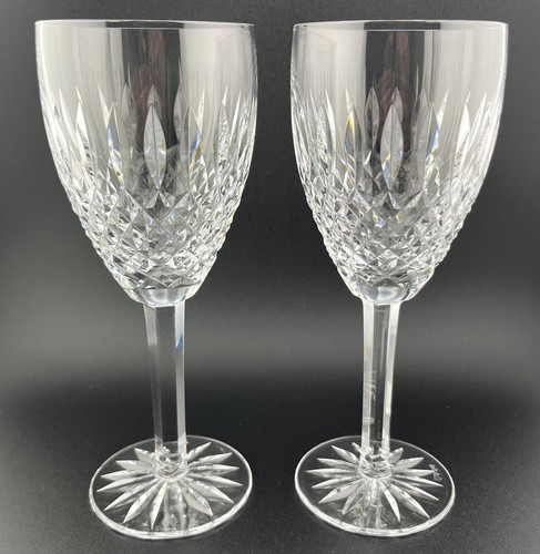 Set of 2 WATERFORD Crystal Castlemaine 7-7/8" Water Wine Goblets / Glasses - Picture 2 of 9