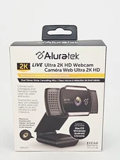 Aluratek 2K HD Webcam Dual Stereo Noise Cancelling Microphone Auto Focus Sealed
