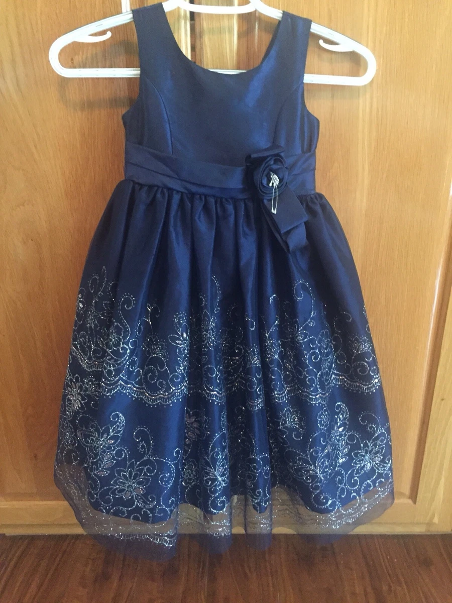 Navy Blue Sz 4 Jayne Copeland Girls Dress eBay