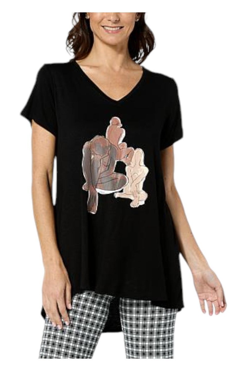 HUE Women's Perfect Graphic Legging Tee Black | eBay