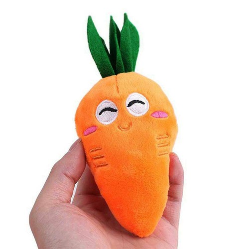 Cute Pet Supplies Soft Carrot Plush Chew Squeaker Sound Squeaky Toy for Dog` - Picture 4 of 11