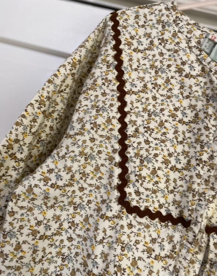 The Plantation Shop Youth Girls Brown Yellow Floral Boho Tunic Top Size 12 Shirt - Image 3 of 4