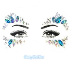 Princess Elsa Snow Queen Festival Adhesive Face Gems Rhinestones Stickers Tattoo