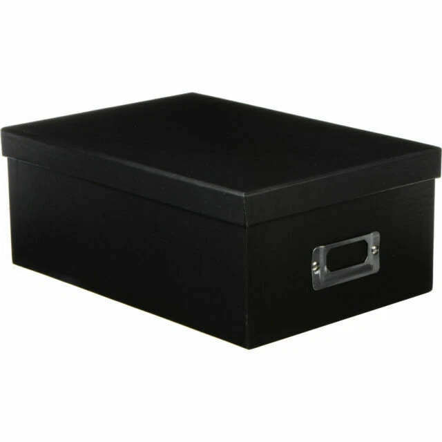 Cajas de almacenamiento de fotos de metal negro Pioneer