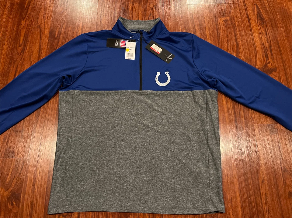 Antigua Men’s Indianapolis Colts Zone Blue 1/4 Zip Pullover Jacket Large L - Image 2 of 4