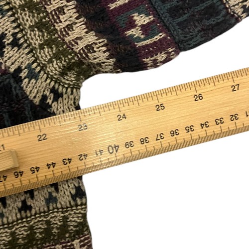 Vintage TT & Co Sports Jumper Roll Neck Pattern Knit Mens M 100% Cotton - Picture 9 of 13