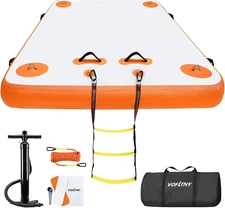 Inflatable Floating Dock Swim Air Platform Island Raft Mat Rope Ladder Non-Slip