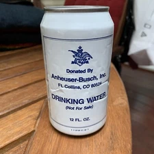 Vintage ANHEUSER BUSCH - Ft. Collins, CO DRINKING WATER 12oz Can FULL 10/15/93