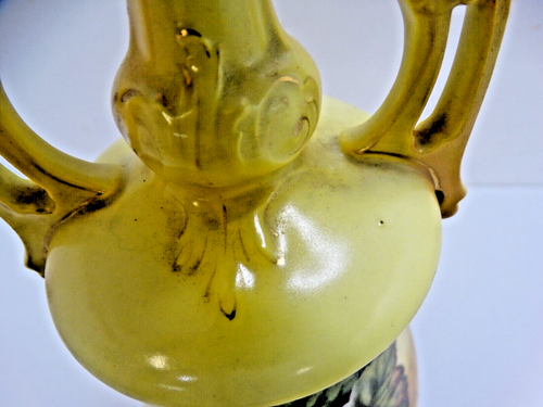 Vaso austriaco Royal Wettina, giallo con uva. 11" - Foto 5 di 6