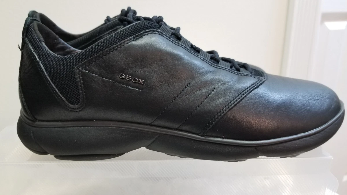 declaración homosexual profundizar GEOX MEN RESPIRA WALKING SHOES BLACK sz 8 ITALIAN PATENT INNER BREATHABLE  SYSTEM | eBay