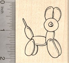 Balloon Animal Cat Rubber Stamp H21407 WM