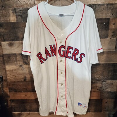 Vintage XXL 90s Texas Rangers Russell Athletic MLB Baseball Jersey