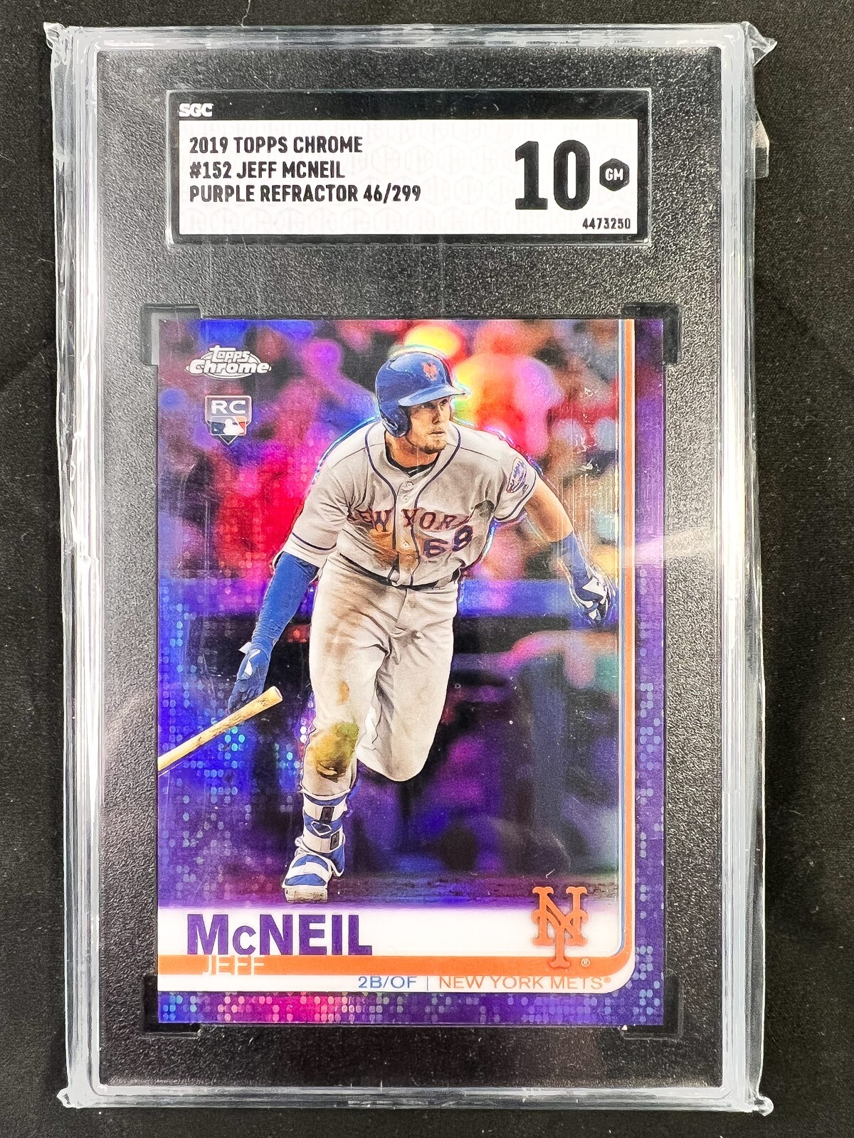2019 Topps Chrome - Jeff McNeil #152 Purple Refractor /299 (RC)