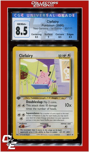Clefairy (1st Edition) graded CGC 8.5 for sale on eBay