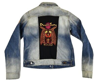 M Dragonfly Youth Girls Pink Floyd Concert Poster Denim Jacket New S XL L
