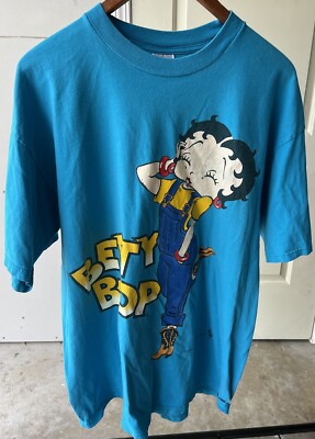 Vtg 90's Betty Boop Men's Large T Shirt Overalls Big Print | eBay