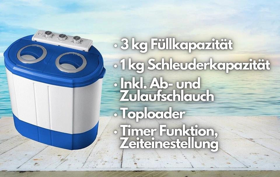 Mini lavadora | Lavadora automática | Lavadora de camping | Lavadora de viaje | - Imagen 2 de 4