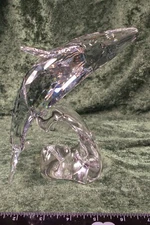 Swarovski SCS 2012 AE crystal humpback whale, Paikea, with wave plaque, mib