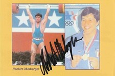 Original unterschriebenes Foto (10x15cm) NORBERT OBERBURGER Olympiasieger 1984