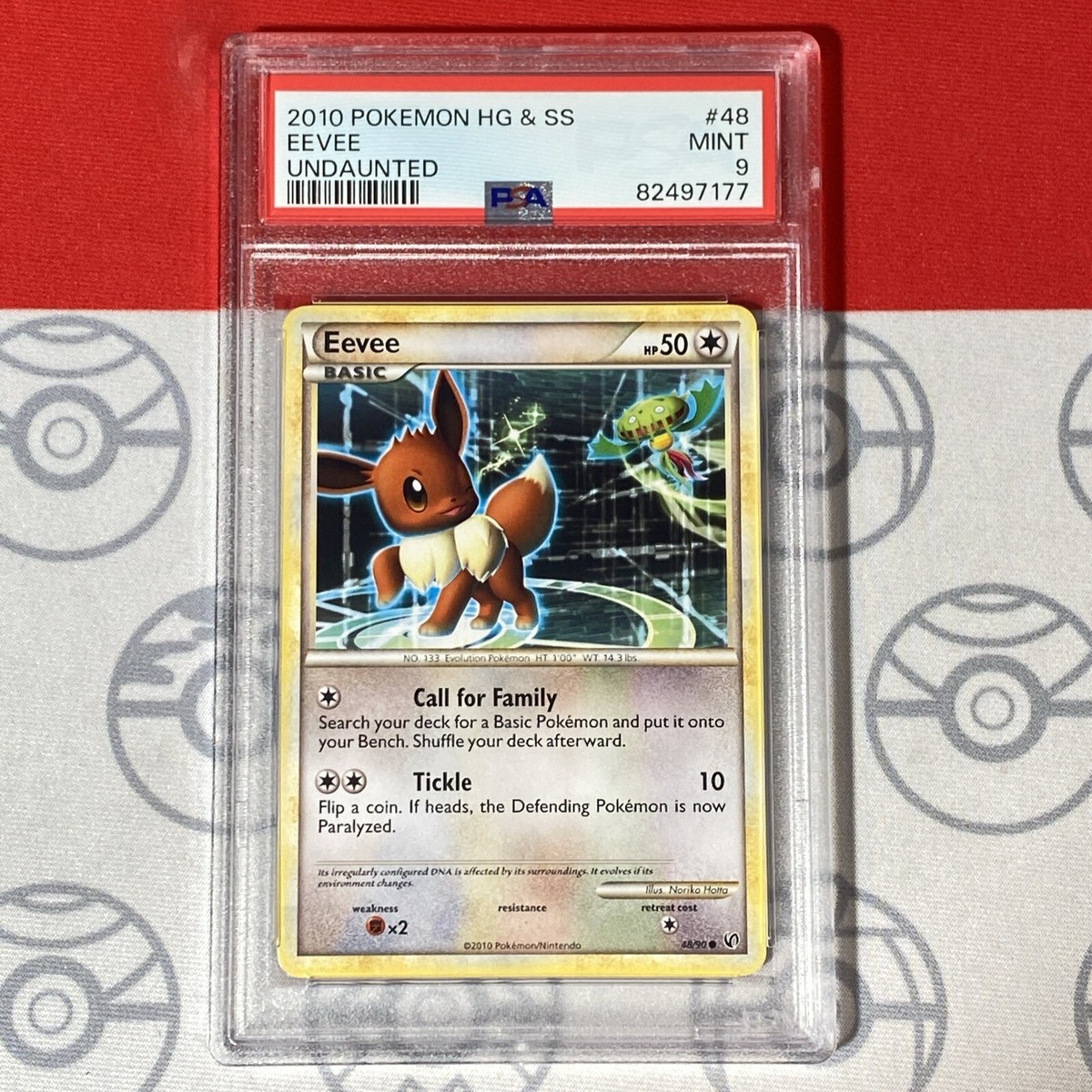 PSA 9 MINT Eevee 48/90 Pokemon 2010 HG & SS Undaunted Card 7177 | eBay