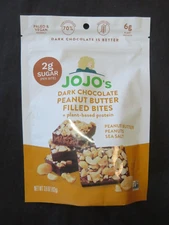 (1) Bag Jojo's Dark Chocolate Peanut Butter Filled Bites 3.6 Oz
