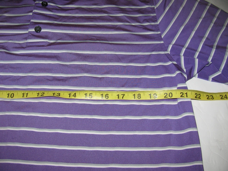  Polo de golf Footjoy FJ púrpura a rayas SS PARA HOMBRE ETIQUETA MEDIANA SUELTA Foto 3 de 4