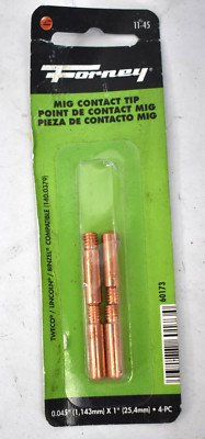 Forney MIG Contact Tips Genuine OEM 4 Pack .045'' 60173 For Tweco/Lincoln/Binzel