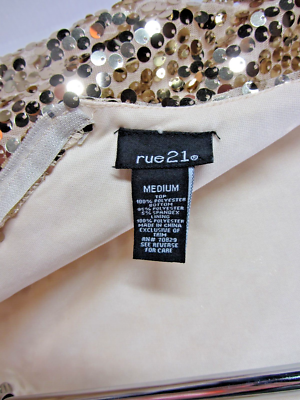 RUE 21 Formal Dress,Gold Sequin,Flare Tulle Skirt,SZ Medium-4/6,PARTY-PROM-HC  | eBay