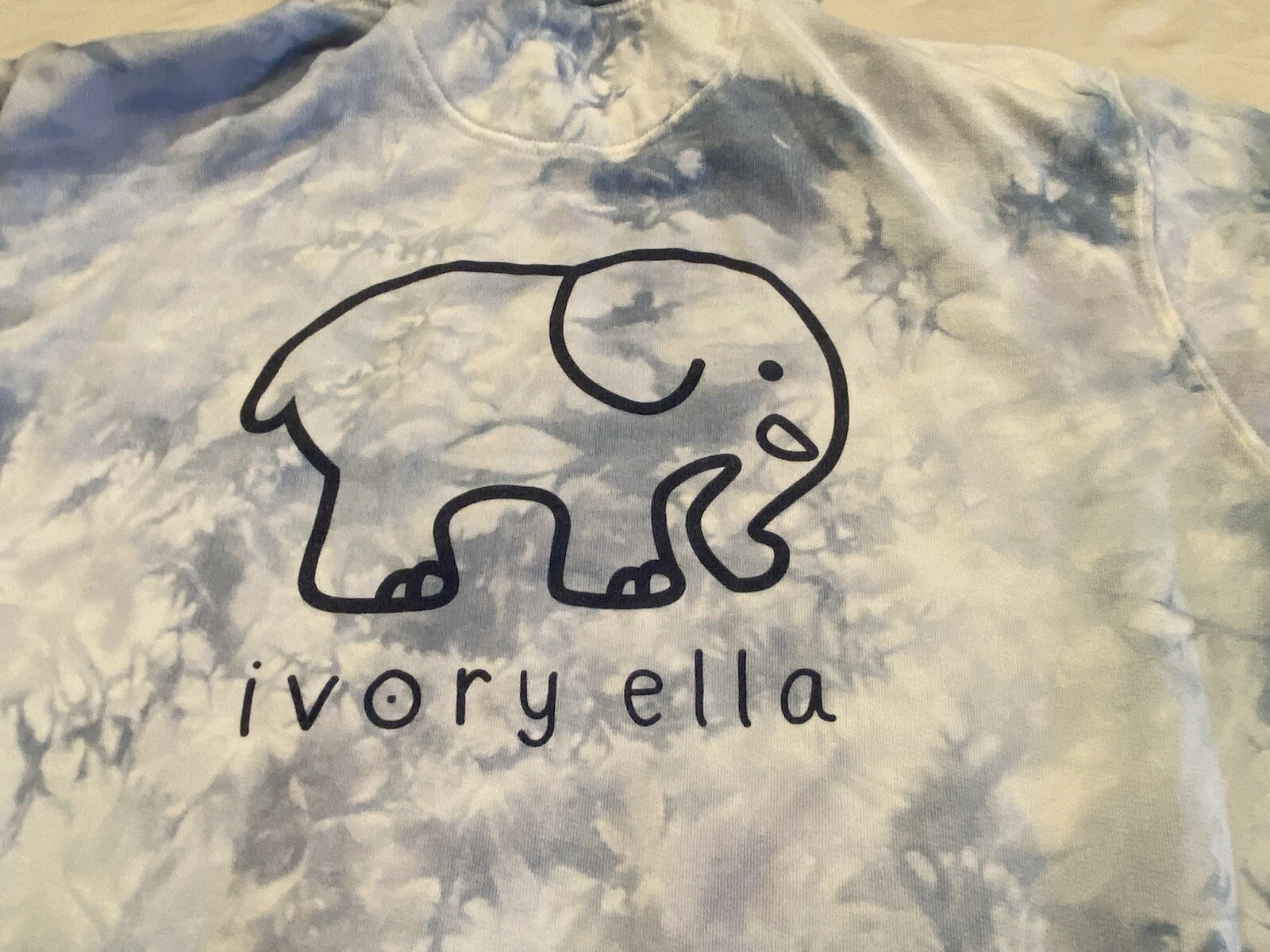 OFF WHITE Felpa con cappuccio avorio Ella tie dye taglia small blu viola