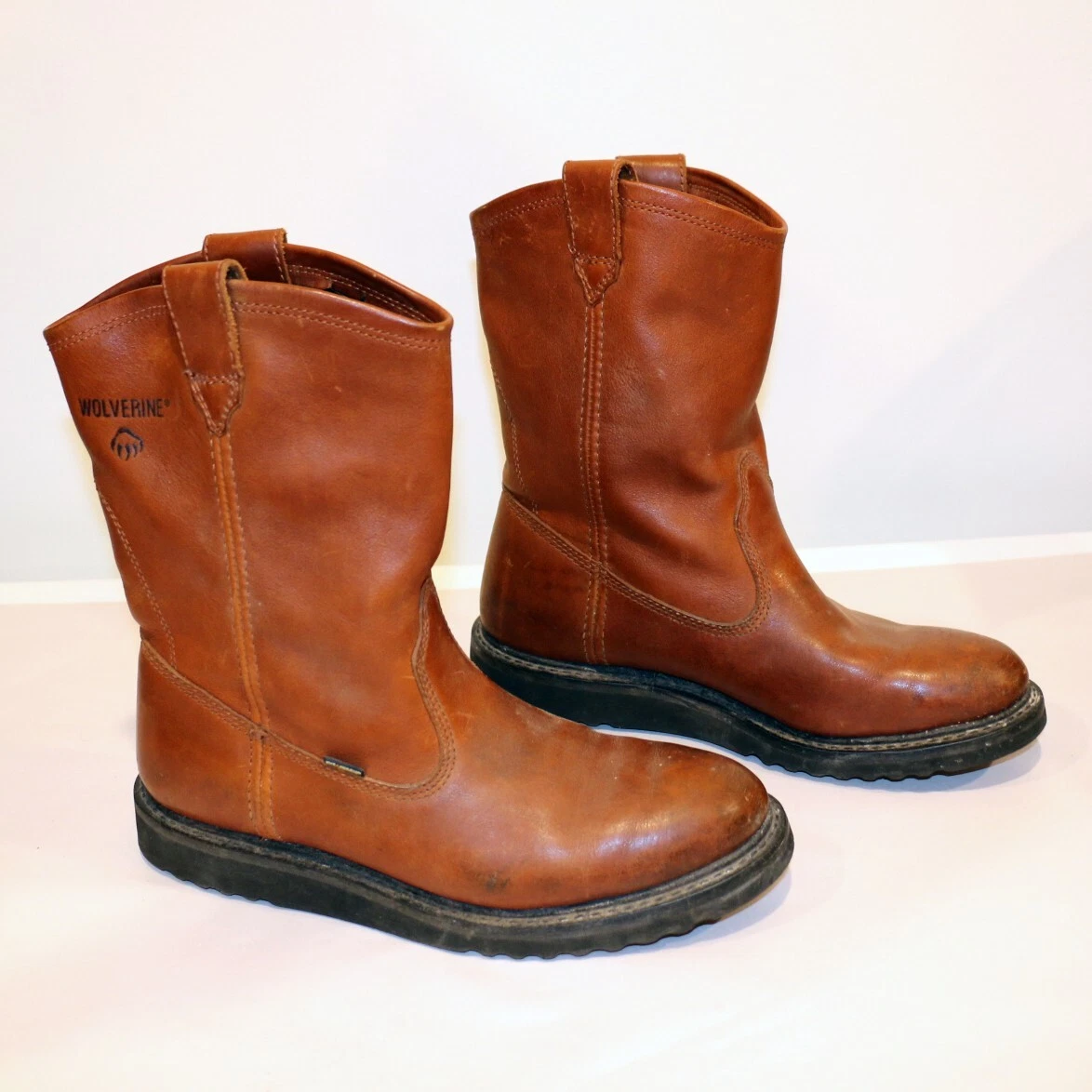 Wolverine Men s Wellington Excess Brown Leather Work Boots W04695
