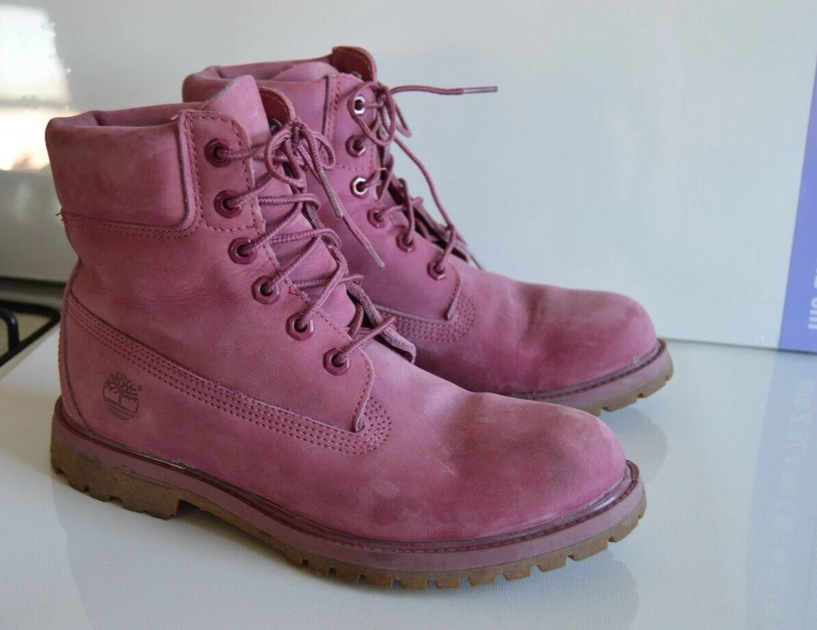 Stivali Timberland 6" Premium IMPERMEABILI rosa nabuk 50° anniversario donna 8 5 nuovi